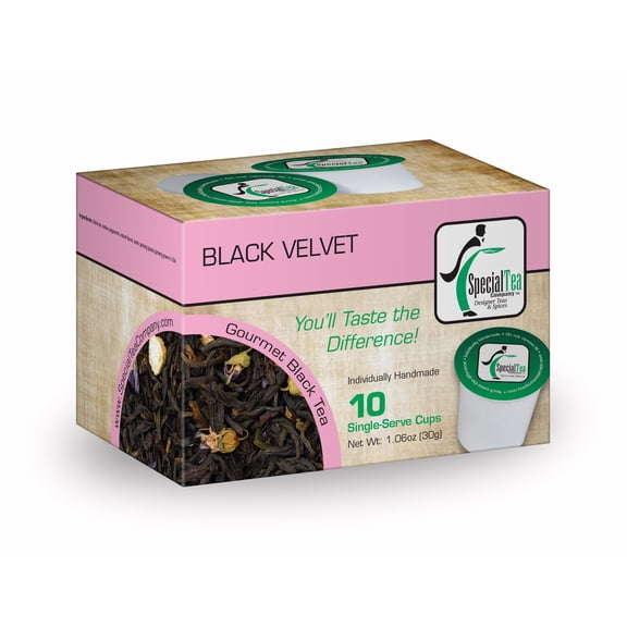 Special Tea Black Velvet Organic Tea, Ginseng, Peppermint & Anise, 10 ct Single Serve Cups