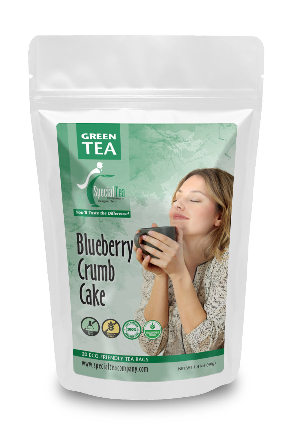 Special Tea Blueberry Crumb Cake Green Tea, 20 Tea Bags