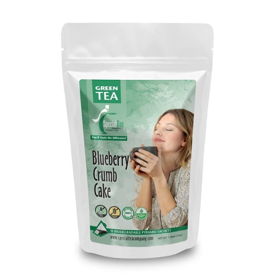 Special Tea Blueberry Crumb Cake Green Tea Pyramid 15 Sachets