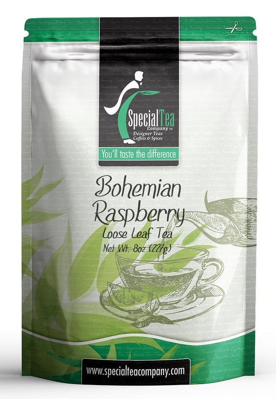 Special Tea Bohemian Raspberry Green Tea, Loose Leaf 8 oz