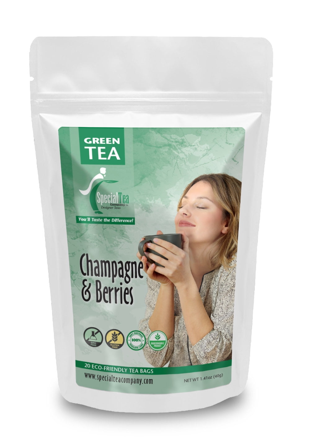 Special Tea Champagne & Berries Organic Green Tea, 1.41 oz, 20 Tea Bags