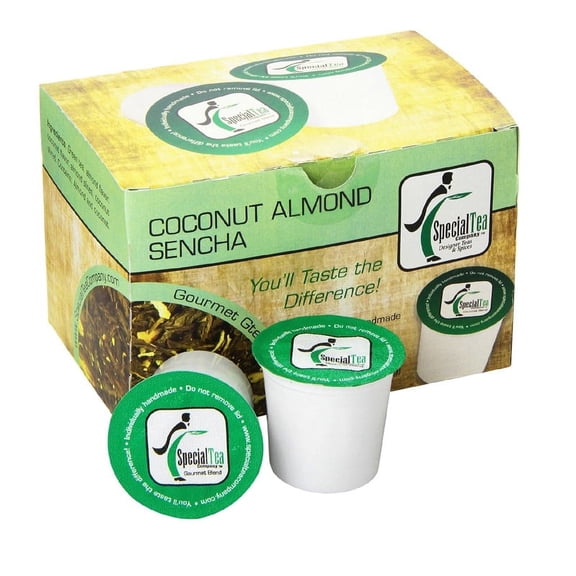 Special Tea Coconut Almond Sencha, Green Tea Single Serve Cups