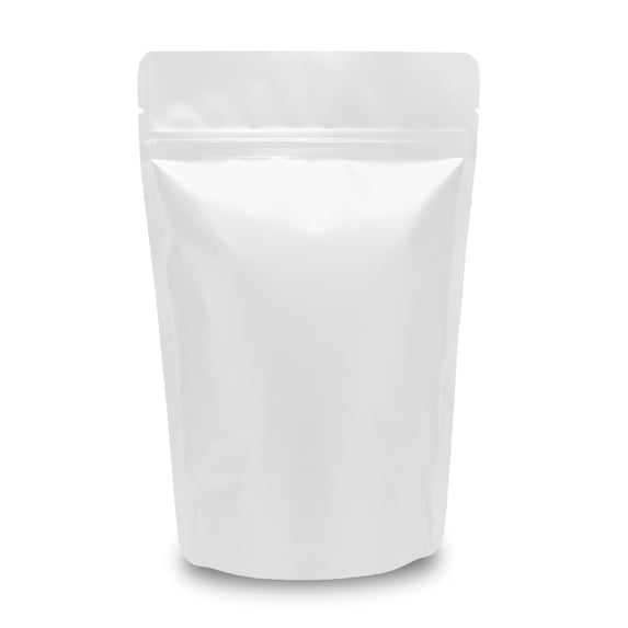 Special Tea Company 100pcs Stand-up Resealable Foil Pouches Food Grade 9″ x 5.9″ (23cm x 15cm) White Matt Finish