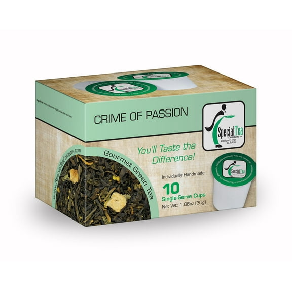 Special Tea Crime of Passion Loose Leaf Green Tea, 10 ct Single Serve Cups