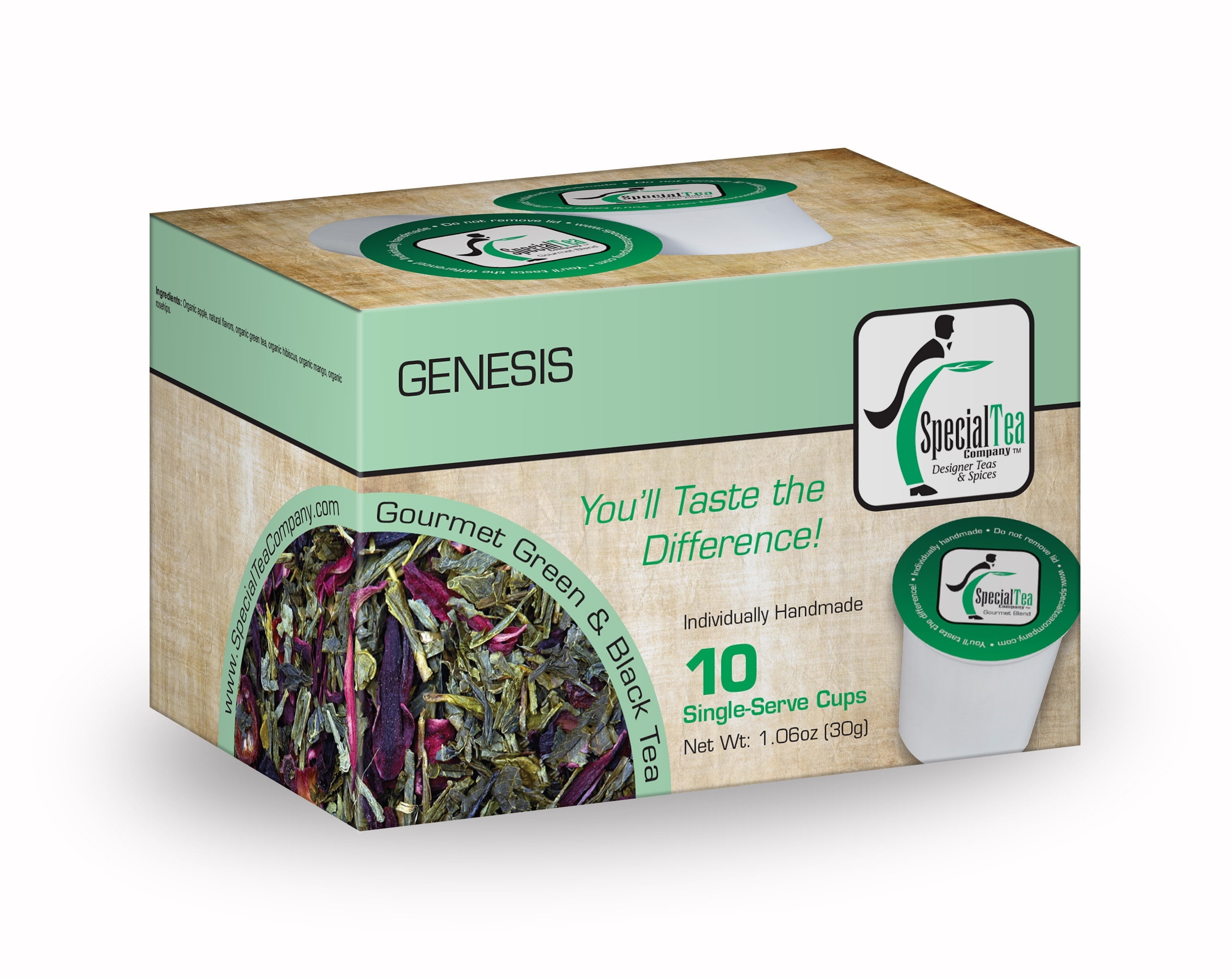 Special Tea Genesis Green Tea, Apples & Mango, 10 ct Single Serve Cups