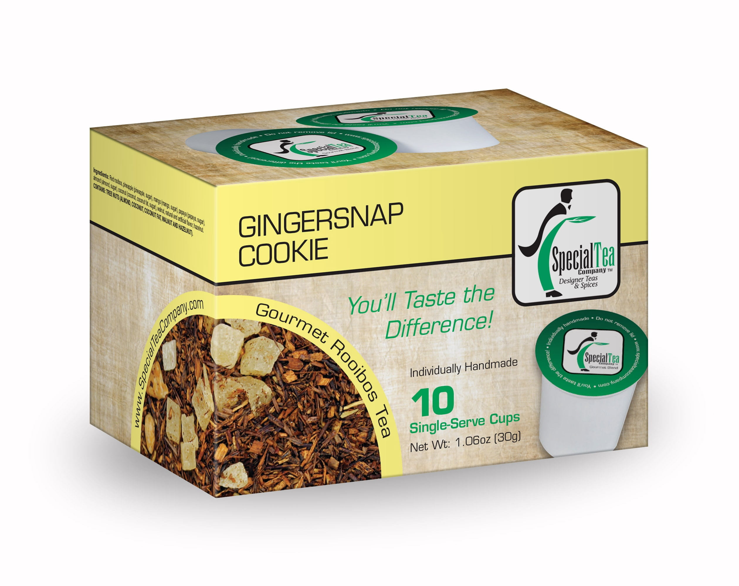 Special Tea Gingersnap Cookie Rooibos Tea Single Serve Cups - Walmart.com