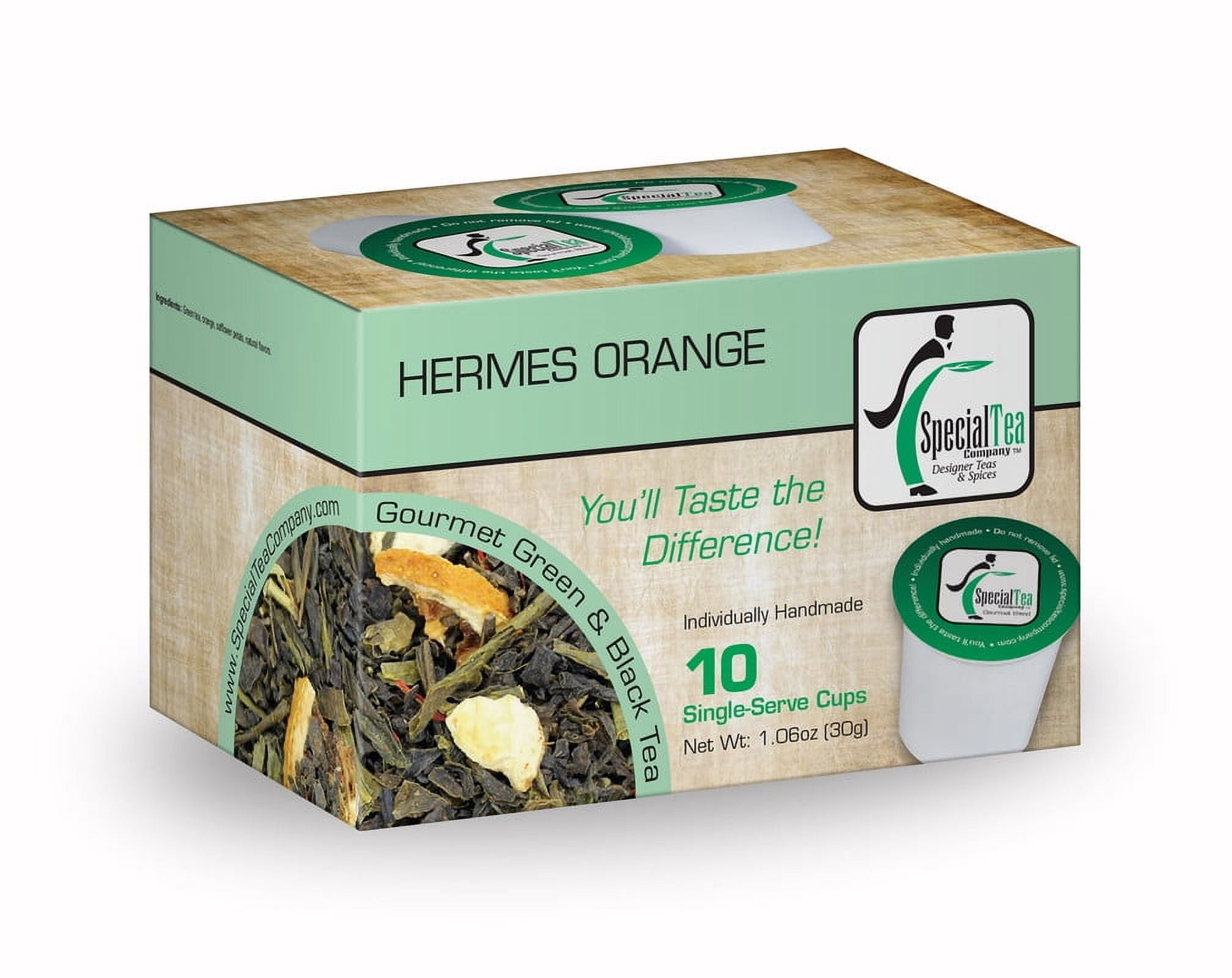 Special Tea Hermes Orange Loose Leaf Green Tea, 10 ct Single Serve Cups