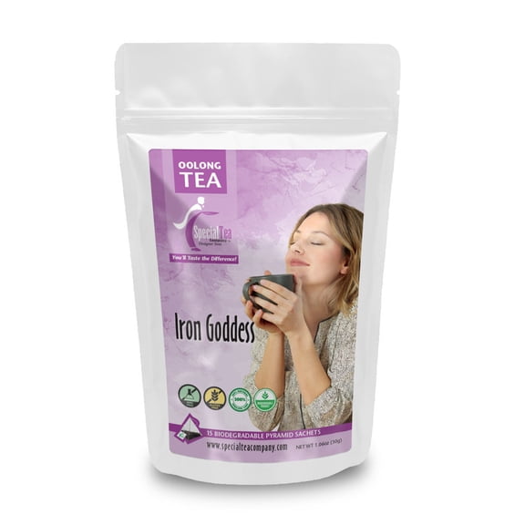 Special Tea Iron Goddess Loose Leaf Oolong Tea, Pyramid 15 Sachets