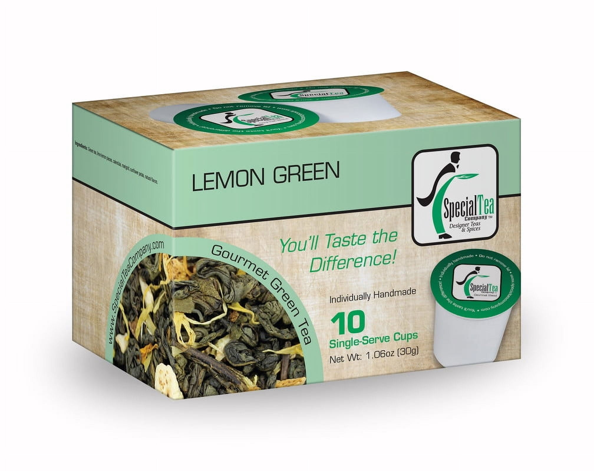 Special Tea Lemon Green Loose Leaf Green Tea, 10 ct Single Serve Cups
