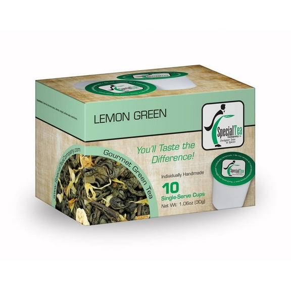 Special Tea Lemon Green Loose Leaf Green Tea, 10 ct Single Serve Cups