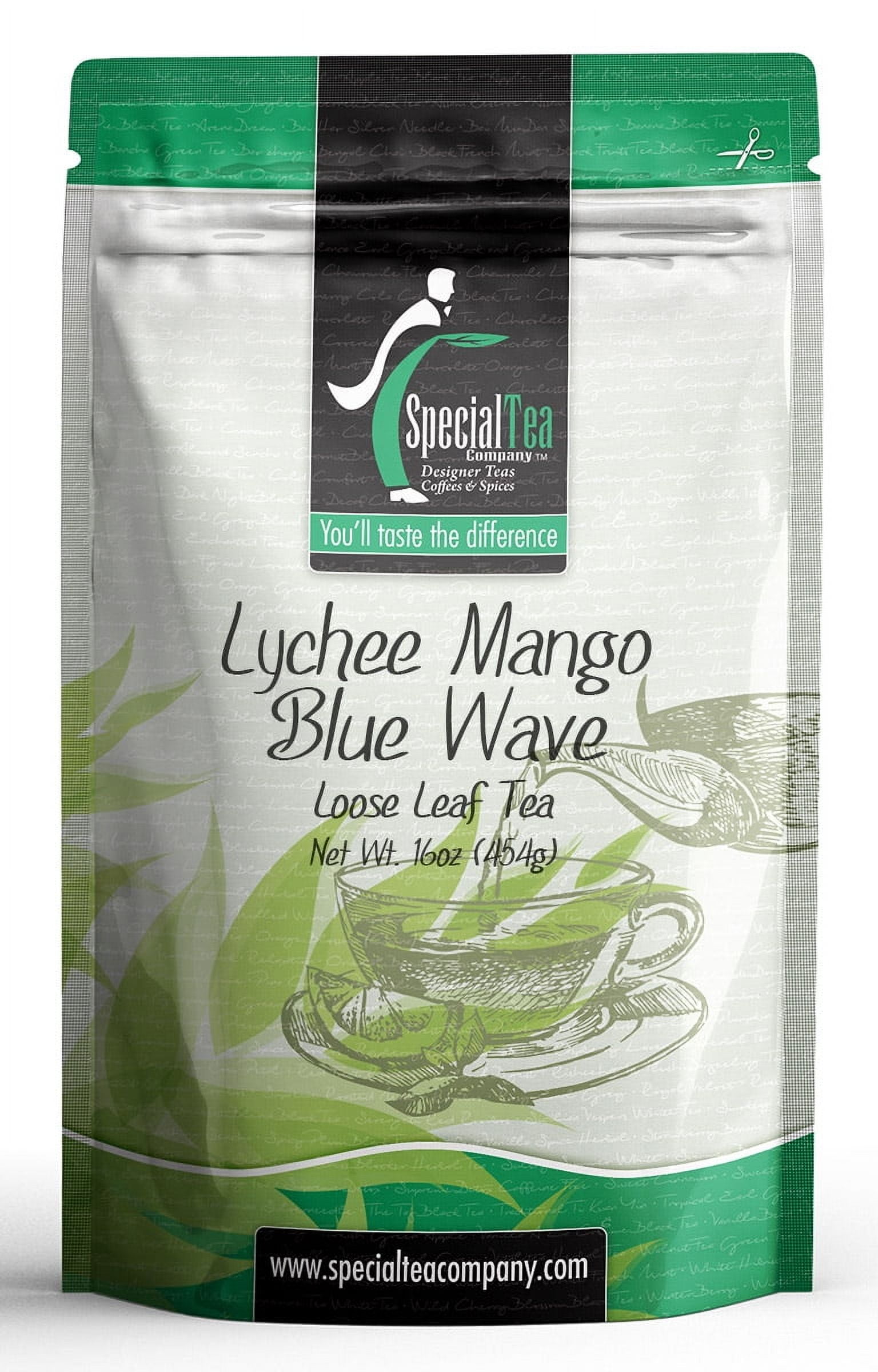 Special Tea Lychee Mango Blue Wave Tea, Loose Leaf 16 oz.