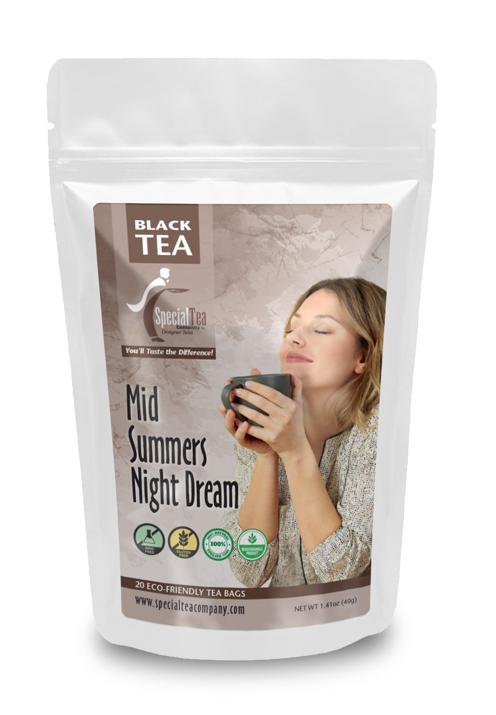 Special Tea Mid Summers Night Dream Black and Green Tea Blend, 20 Tea Bags
