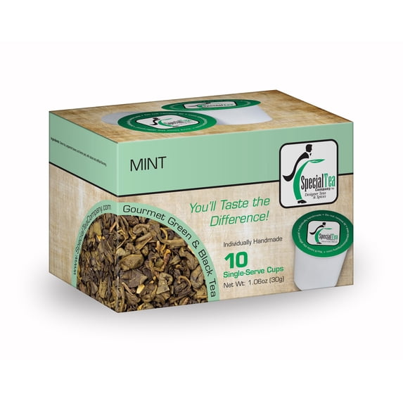 Special Tea Mint Green Tea, 10 ct Single Serve Cups