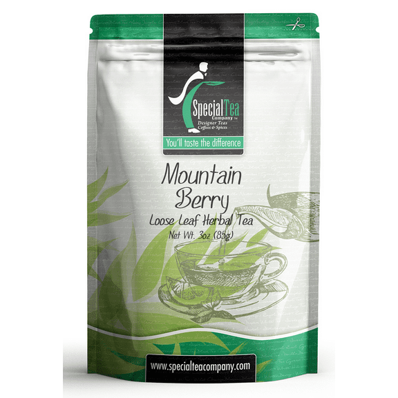Special Tea Mountain Berry Herbal Tea, Loose Leaf, 3 Ounce