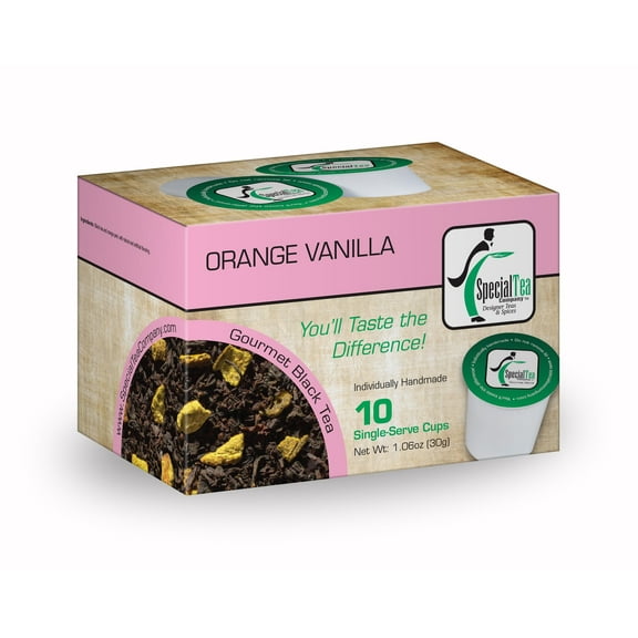 Special Tea Orange Black Tea with Vanilla Flavor, 10 ct Single Serve Cups