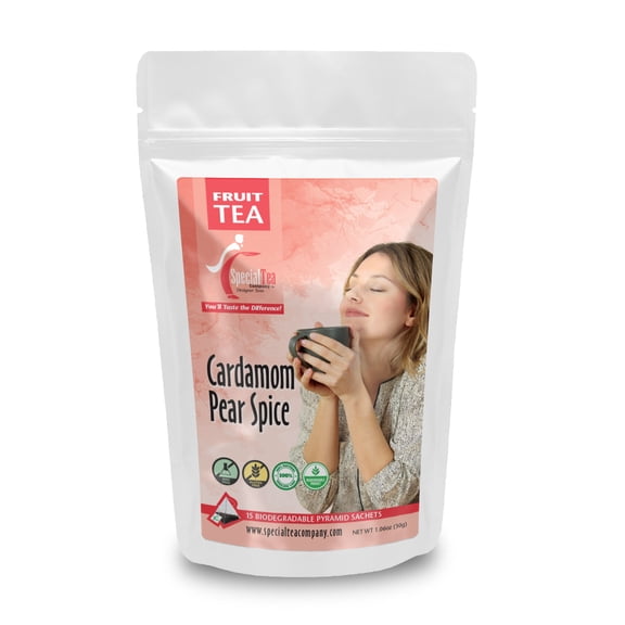 Special Tea Organic Cardamom Pear Spice Fruit Tea Pyramid Sachets