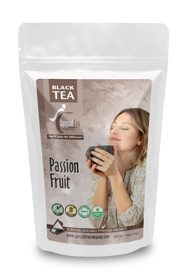 Special Tea Passion Fruit Black Tea Pyramid 15 Sachets