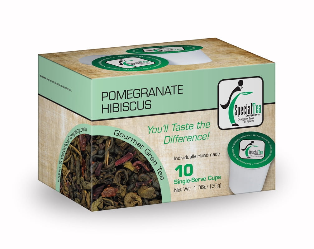 Special Tea Pomegranate Hibiscus Loose Leaf Green Tea, 10 ct Single Serve Cups