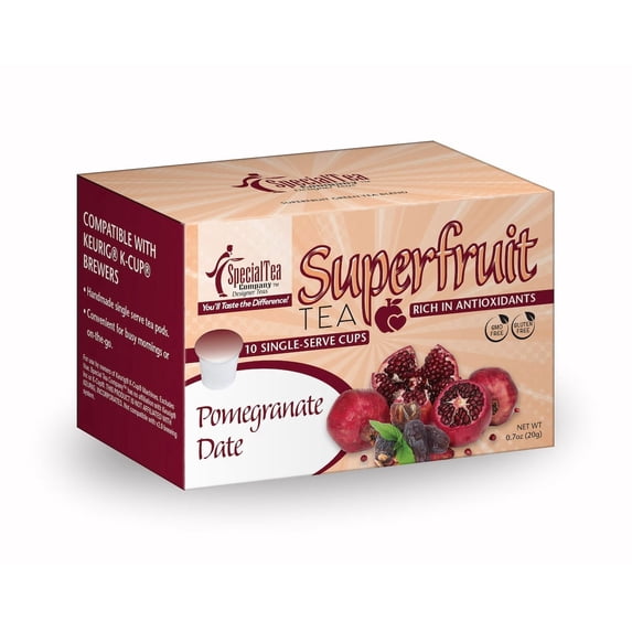 Special Tea Pomegrante Date Green Tea Blend Single Serve Cups