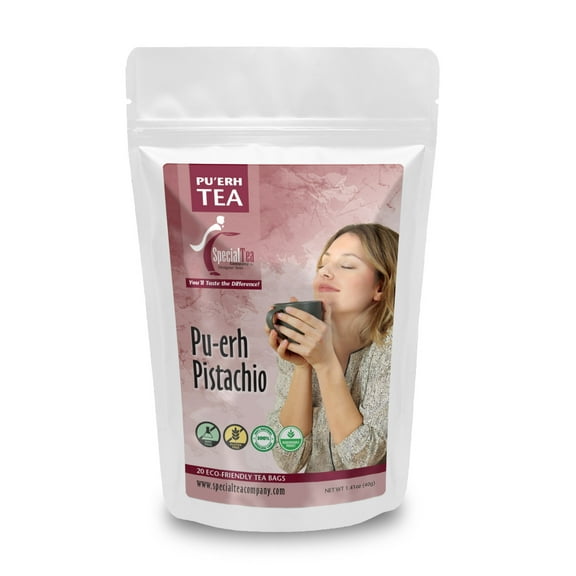 Special Tea Pu-erh Pistachio Black Tea, 20 Tea Bags