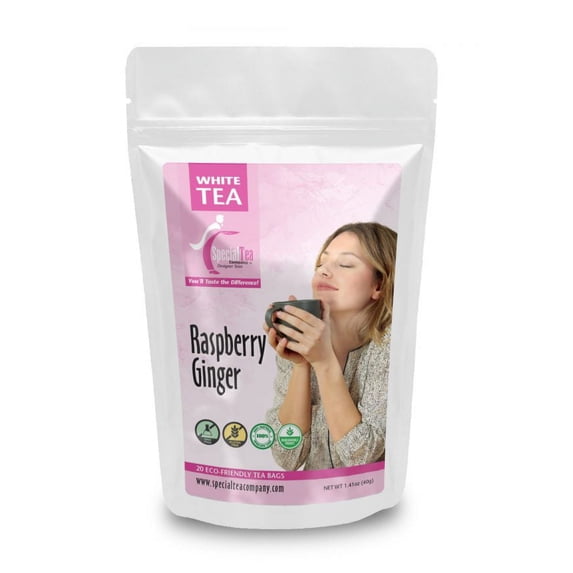 Special Tea Raspberry Ginger, 20 White Tea Bags