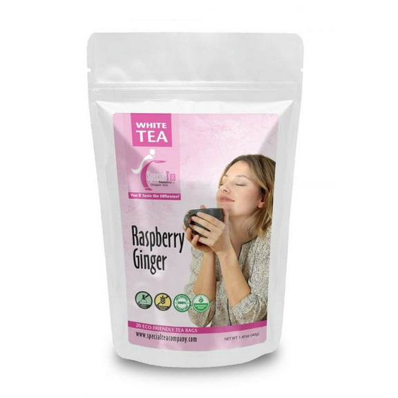Special Tea Raspberry Ginger, 20 White Tea Bags