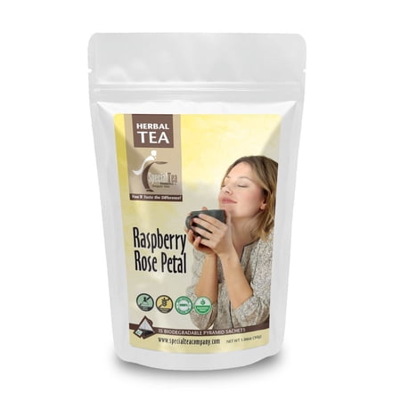 Special Tea Raspberry Rose Petal Herbal Tea Pyramid 15 Sachets