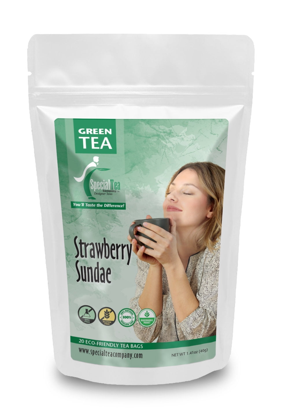 Special Tea Strawberry Green Tea Sundae, 20 Tea Bags