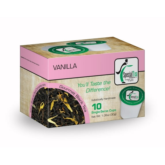 Special Tea Vanilla Black Tea Loose Leaf, 10 ct Single Serve Cups