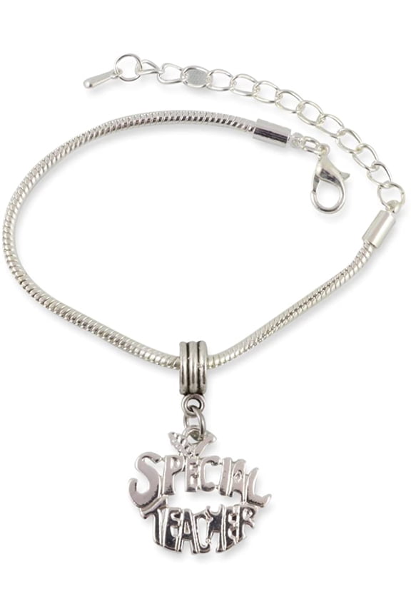 Special Teacher Snake Chain Charm Bracelet