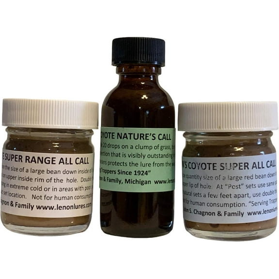 Special Three 1 oz Lenon Coyote Trapping Lures - Proven Results Since 1924