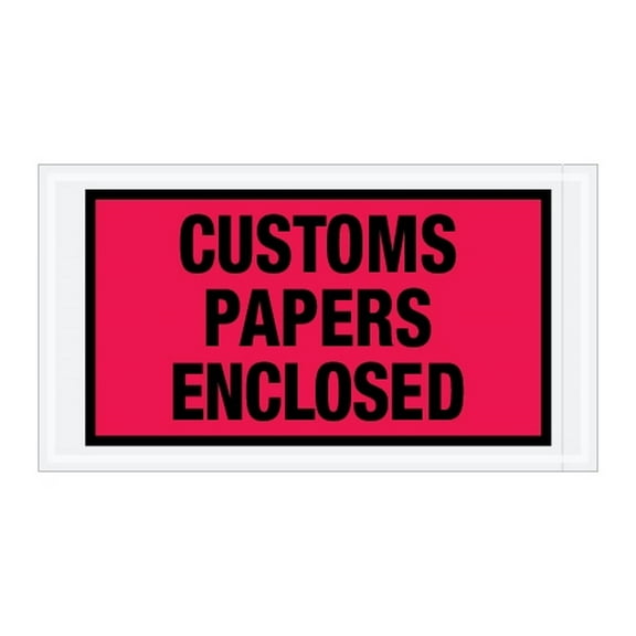 Special Use Red "Customs Papers Enclosed" Envelopes 5 1/2" X 10" (1000 Case)