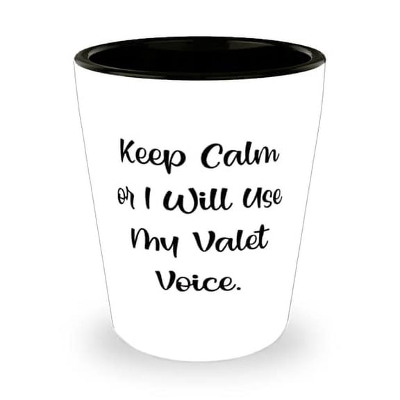 Special Valet Gifts, Keep Calm or I Will Use My Valet Voice, Perfect Shot Glass For Men Women From Friends