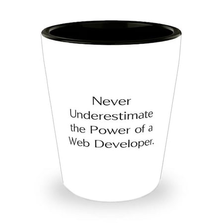 Special Web developer Gifts, Never Underestimate the Power of a Web, Funny Birthday Shot Glass For Friends From Friends, Web developer gift ideas, Unique gifts for web developers, Gifts for web