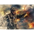 thumbnail image 1 of Special forces soldier giving attack directions with heavy explosions in the background. Poster Print by Oleg Zabielin/S, 1 of 1