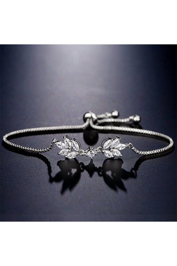 Special-interest Design Personalized Creative Zipper Open Adjustable Zircon Bracelet