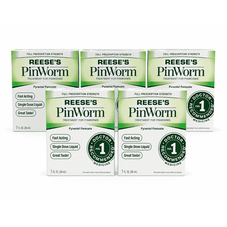 Special pack of 5 PIN WORM MEDICINE REESE'S 1 oz PYRANTEL PAMOATE SUSPENSION