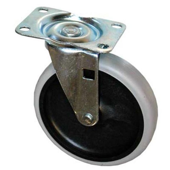 Replacement Swivel Bayonet Casters, 5" Wheel, Thermoplastic Rubber, Black