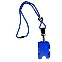 Specialist ID Blue Lanyard with Detachable Plastic Hook and 2-Card ID Badge Holder