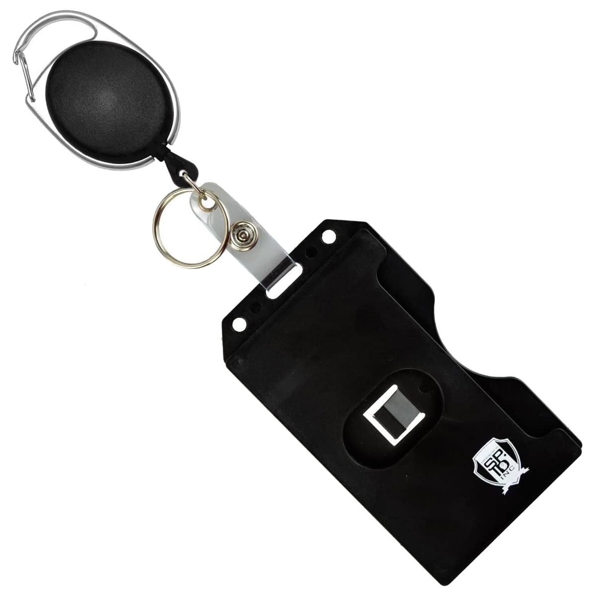 Specialist ID Hard Plastic Vertical - 2 Side Load Multiple Card Badge  Holder (Black)