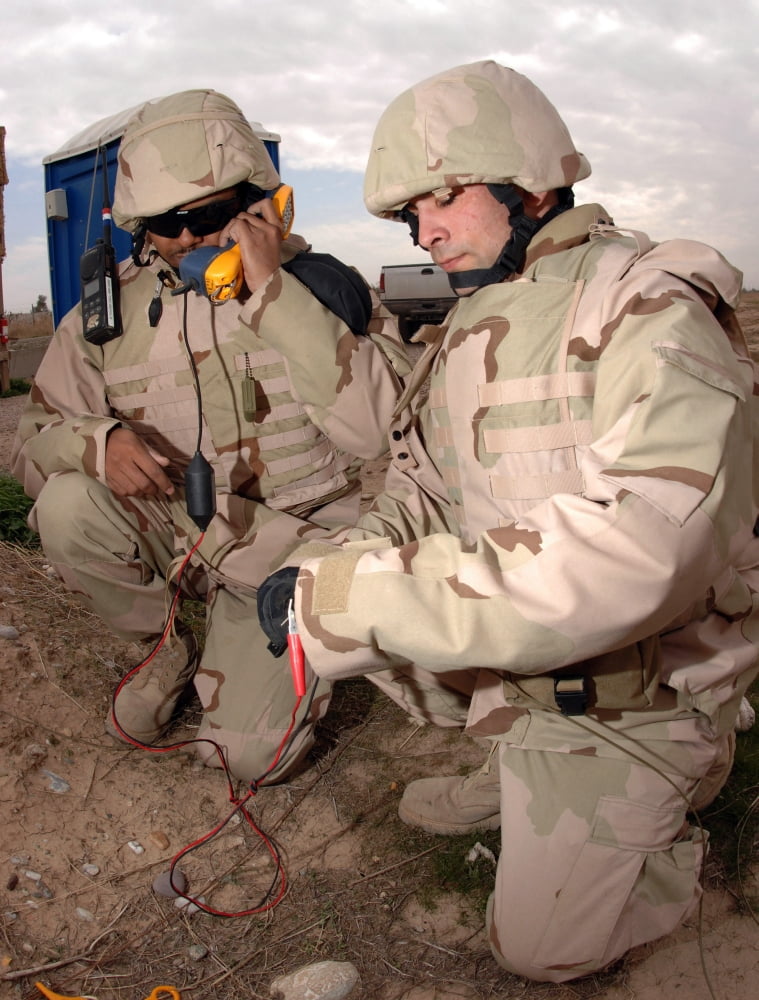 Specialists testing cutfield wires for a dial tone Canvas Art - Stocktrek Images (24 x 32)