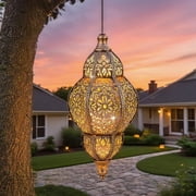 Specialityi Solar Lights, Moroccan Solar Lights Outdoor, Hanging Solars Lanterns, Decorative Solars Fire Bowl Lanterns, Ipx44 Waterproof, for Patio Pathway Yard Backyard Garden Decorativ