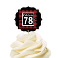 thumbnail image 1 of Specially Crafted 78th Birthday / Anniversary LumberJack Buffalo Plaid Novelty Cupcake Decoration Toppers / Picks -12ct, 1 of 1