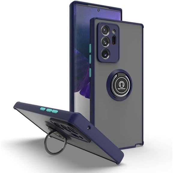 is Specially Designed for Samsung Galaxy Note 20 Ultra Anti-Fingerprint, Built-in 360° Rotating Ring Bracket Solid and Durable Magnetic car Phone case, Suitable for 6.9inches Male-Blue…