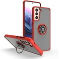 thumbnail image 1 of is Specially Designed for Samsung Galaxy S21 Anti-Scratches,Anti-Fingerprint, Built-in 360° Rotating Ring Bracket Solid and Durable Magnetic car Phone case, Suitable for 6.2inches Women-Red, 1 of 6