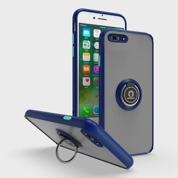 is Specially Designed for iPhone 7 Plus/8 Plus Anti-Scratches,Anti-Fingerprint, Built-in 360° Rotating Ring Bracket Solid and Durable Magnetic car Phone case, Suitable for 5.5inches Male-Blue