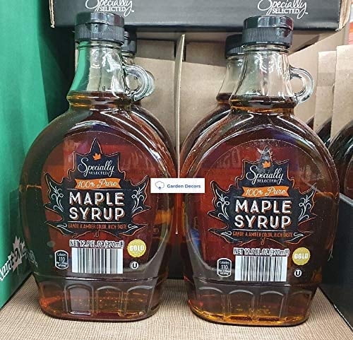 Specially Selected 100% Pure Maple Syrup Grade A Amber Color, Rich Taste 12.5fl oz 370ml (2 Bottles)