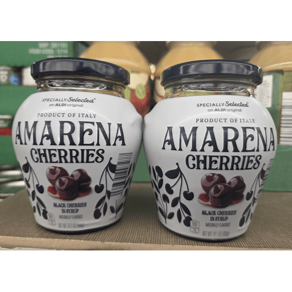 Specially Selected Amarena Black Cherries in Syrup 14.1 oz 400 g (2 Jars)