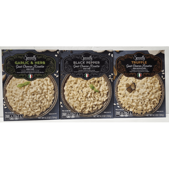 Specially Selected Goat Cheese Risotto: Garlic & Herb, Black Pepper, Truffle 6.5oz 184g (3 Boxes)