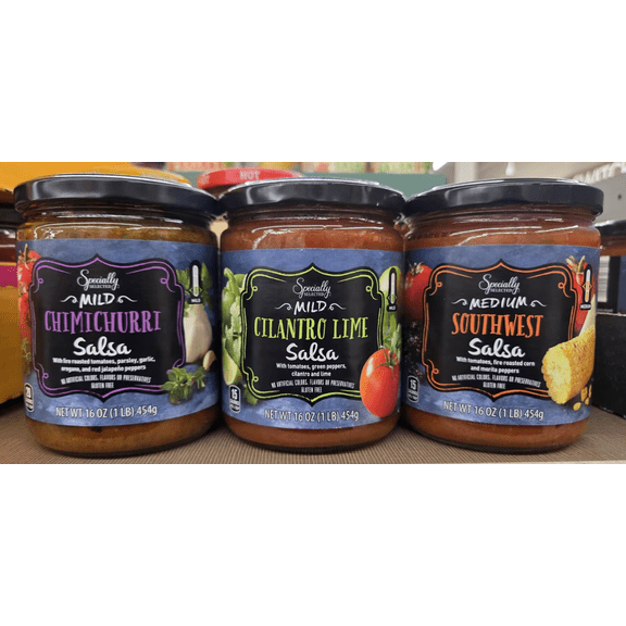 Specially Selected Premium Mild Chimichurri, Mild Cilantro Lime, Medium Southwest Salsa, 16oz 453g (3 Jars)